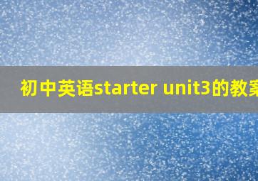 初中英语starter unit3的教案